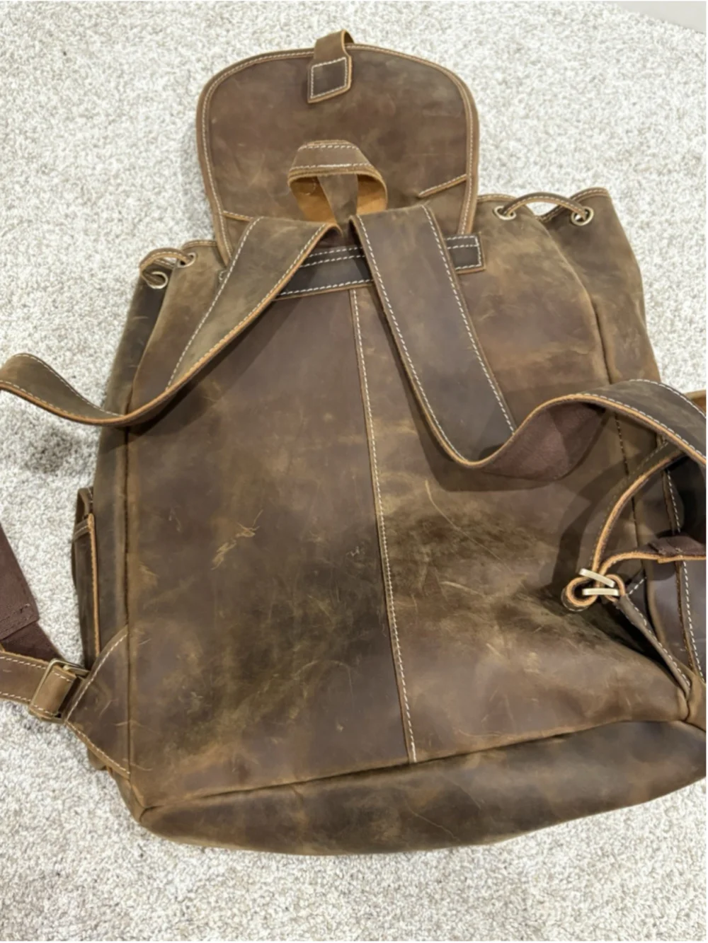 The Asmus Unbranded Brown Leather Backpack Rucksack VERY NICE QUALITY